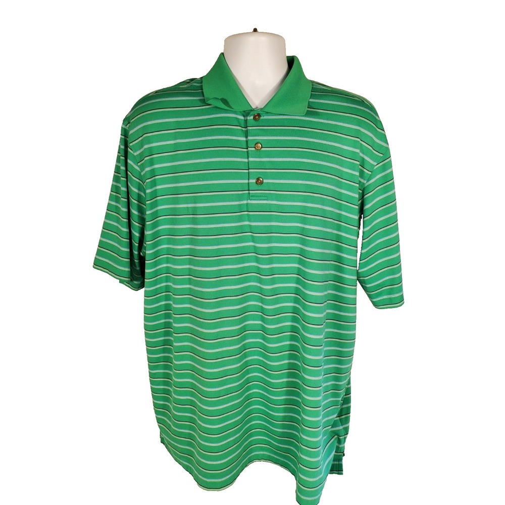 Pebble Beach Performance Men's Polo Golf Shirt Green Size XL